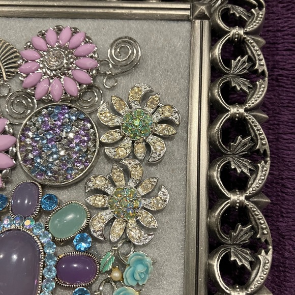 FRAMED JEWELRY ART COLLAGE UNIQUE HOME DECOR HANDMADE UNIQUE OOAK GIFT 🎁 - Picture 8 of 10